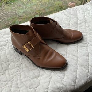 Etienne Aigner Brown Leather Booties